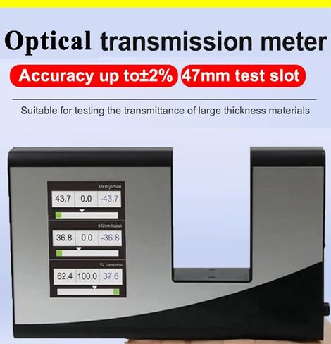 Optical Transmission Meter Film Light Transmittance Meter with Wavelength Range Visible Light 380nm-760nm Infrared Peak Wavelength 940nm Resolution 0.1% for Glass Transparent Materials in Saudi Arabia