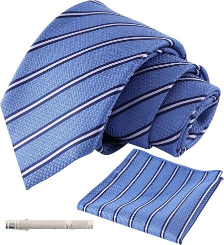 مجموعة العنق الكلاسيكية المنقوشة للرجال للأعمال الرسمية وحفل زفاف مع مقطع ربطة عنق مربع الجيب in Kuwait