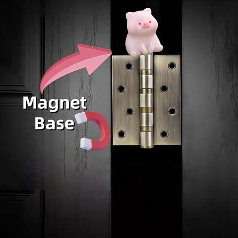 Cute Mini Creative Sitting Pig Hinge Heads Decorative Topper Set 4PCS, Home Decoration,Magnetic Hinge Head Toppers Door Hinge in Saudi Arabia