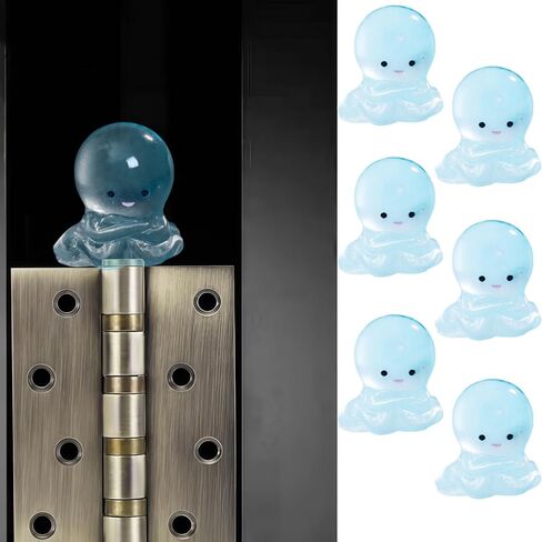 Cute Mini Creative Noctilucent Marine Animals, Octopuses Hinge Heads Decorative Topper Set 6PCS, Home Decoration,Magnetic Hinge Head Toppers Door Hinge in Saudi Arabia