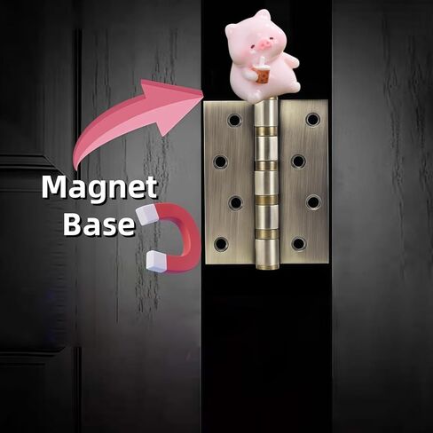 Cute Mini Creative Piggy Drinking Milk Tea Hinge Heads Decorative Topper Set 4PCS, Home Decoration,Magnetic Hinge Head Toppers Door Hinge in Saudi Arabia