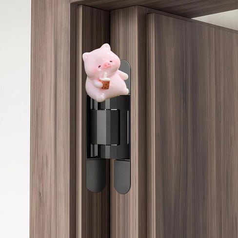 Cute Mini Creative Piggy Drinking Milk Tea Hinge Heads Decorative Topper Set 4PCS, Home Decoration,Magnetic Hinge Head Toppers Door Hinge in Saudi Arabia