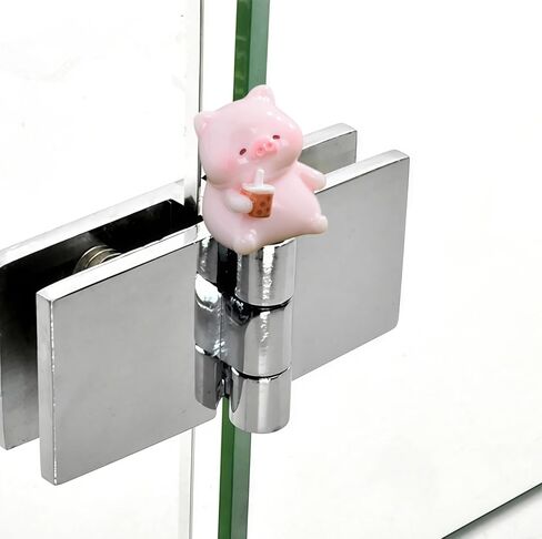 Cute Mini Creative Piggy Drinking Milk Tea Hinge Heads Decorative Topper Set 4PCS, Home Decoration,Magnetic Hinge Head Toppers Door Hinge in Saudi Arabia