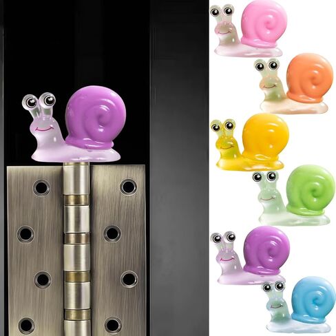Cute Mini Creative Luminous Rainbow Snail Hinge Heads Decorative Topper Set 6PCS, Home Decoration,Magnetic Hinge Head Toppers Door Hinge in Saudi Arabia