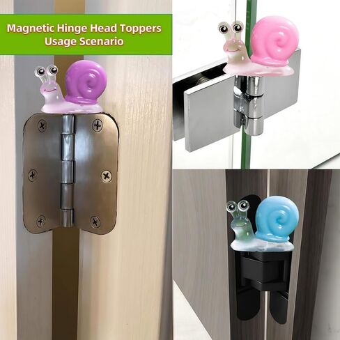 Cute Mini Creative Luminous Rainbow Snail Hinge Heads Decorative Topper Set 6PCS, Home Decoration,Magnetic Hinge Head Toppers Door Hinge in Saudi Arabia