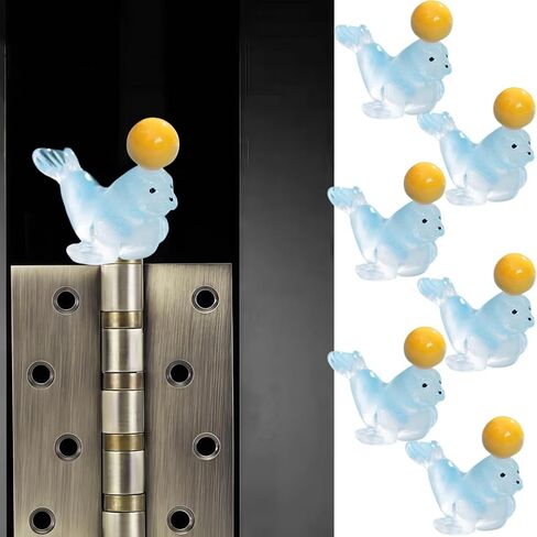 Cute Mini Creative Noctilucent Marine Animals, Sea Lions Hinge Heads Decorative Topper Set 6PCS, Home Decoration,Magnetic Hinge Head Toppers Door Hinge in Saudi Arabia