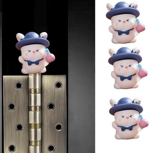Cute Mini Creative Magician, The Rabbit Holding The Bottle Hinge Heads Decorative Topper Set 3PCS, Home Decoration,Magnetic Hinge Head Toppers Door Hinge in Saudi Arabia