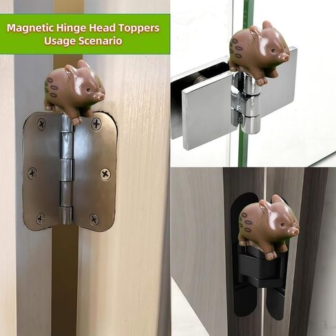 Cute Mini Creative Forest Animals, Dark Brown Wild Boars Hinge Heads Decorative Topper Set 6PCS, Home Decoration,Magnetic Hinge Head Toppers Door Hinge in Saudi Arabia