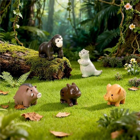 Cute Mini Creative Forest Animals, Dark Brown Wild Boars Hinge Heads Decorative Topper Set 6PCS, Home Decoration,Magnetic Hinge Head Toppers Door Hinge in Saudi Arabia