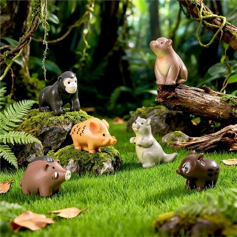 Cute Mini Creative Forest Animals, Dark Brown Wild Boars Hinge Heads Decorative Topper Set 6PCS, Home Decoration,Magnetic Hinge Head Toppers Door Hinge in Saudi Arabia