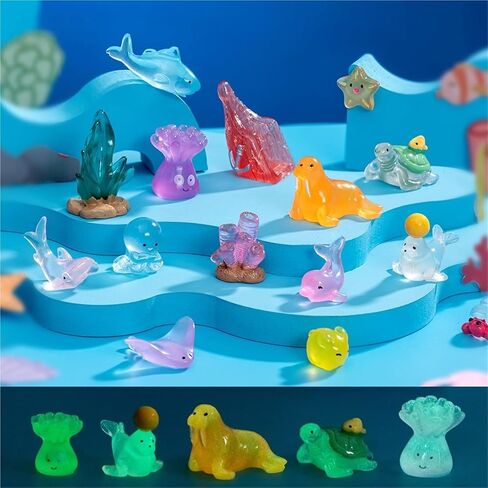Cute Mini Creative Noctilucent Marine Animals, Sunken Ships Hinge Heads Decorative Topper Set 6PCS, Home Decoration,Magnetic Hinge Head Toppers Door Hinge in Saudi Arabia