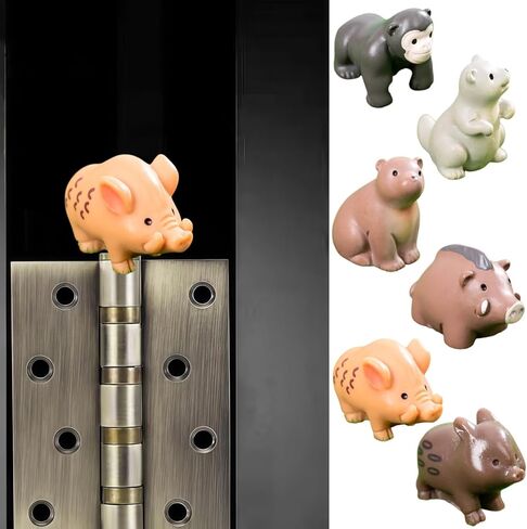 Cute Mini Creative Forest Animals Hinge Heads Decorative Topper Set 6PCS, Home Decoration,Magnetic Hinge Head Toppers Door Hinge in Saudi Arabia