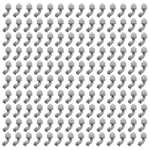 موصل محكم سائل 1/2 بوصة 90 درجة، لتركيبات القنوات الكهربائية المرنة البلاستيكية، موصلات غير معدنية NPT، لأدوات الأنابيب المنزلية الخارجية، مدرج في قائمة UL، رمادي، 200 حزمة in Kuwait