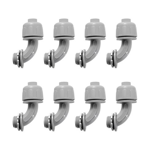 1/2-Inch Liquid Tight Connector 90-Degree, for PVC Electrical Flexible Conduit Fittings NPT Non-Metallic Connectors, for Home Outdoor Tubes Tools, UL Listed, Grey, 200-Pack in Saudi Arabia