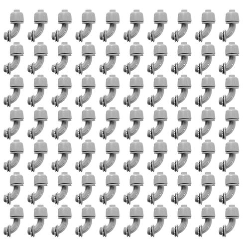 موصل محكم سائل 1/2 بوصة 90 درجة، لتركيبات القنوات الكهربائية المرنة البلاستيكية، موصلات غير معدنية NPT، لأدوات الأنابيب المنزلية الخارجية، مدرج في قائمة UL، رمادي، 200 حزمة in Kuwait