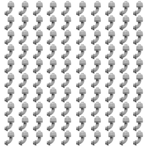 موصل محكم سائل 1/2 بوصة 90 درجة، لتركيبات القنوات الكهربائية المرنة البلاستيكية، موصلات غير معدنية NPT، لأدوات الأنابيب المنزلية الخارجية، مدرج في قائمة UL، رمادي، 200 حزمة in Kuwait