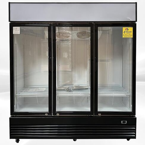 ثلاجة تجارية زجاجية بثلاثة أبواب متأرجحة NSF مبرد عرض المشروبات مبرد المشروبات، معتمد من ETL، NSF، قائم، سعة 69 قدم مكعب، عرض 74 بوصة، لوحة عرض علوية 110 فولت CLG-1320BF in Kuwait