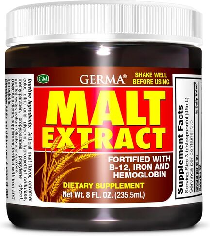 Germa Malt Extract Liquid Supplement - Pure Concentrated Barley Malt - 8 fl oz (236ml) in Kuwait