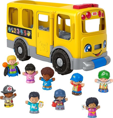 Fisher-Price Little People Toddler Toy Big School Bus School Bus and Community Perners ، و Musical Abject chabling chingly for beving feens 1+ exten in Kuwait
