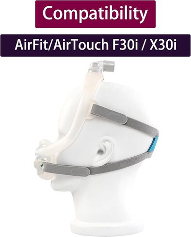 استبدال حزام الرأس لقناع الوجه الكامل ResMed AirFit/AirTouch F30i / X30i CPAP مع مشابك مغناطيسية - عبوتان in Kuwait