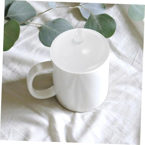 Reusable Ceramic Mug Lid Insulated Cover for Hot Cold Beverages Multi-functional Replacement for Tea Cups Aesthetic Design Fits Mugs for Home Office Use in Saudi Arabia