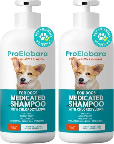 Medicated Dog Shampoo for Allergies and Itching: Antifungal Dog Shampoo, Yeast Infection and Bacterial Treatment for Dogs - Helps Hot Spots, Deodorizing and Anti Itch - Healthy Skin & Coat 16 OZ in Saudi Arabia