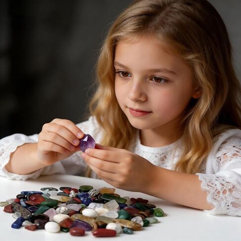 مجموعة حجر كريستال علاجي متعدد الألوان، 90 قطعة من الأحجار الكريمة، 0.5-0.8 بوصة أحجار متساقطة منتقاة يدويًا وكريستال للشفاء والريكي والتأمل والسحر والمنزل in Kuwait