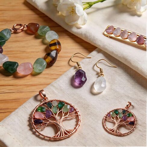 مجموعة حجر كريستال علاجي متعدد الألوان، 90 قطعة من الأحجار الكريمة، 0.5-0.8 بوصة أحجار متساقطة منتقاة يدويًا وكريستال للشفاء والريكي والتأمل والسحر والمنزل in Kuwait