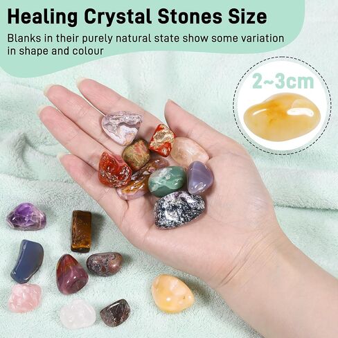 18 Pcs Healing Crystals and Stones Set, Natural Polished Gemstones, 0.8-1.2 Inch Tumbled Crystals, Lucky Pocket Stone for Reiki, Chakra Balancing, Meditation, Stress Relief in Saudi Arabia