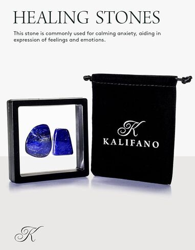 KALIFANO Tumbled Lapis Lazuli Bundle - AAA+ Jewelry Grade Reiki Crystal Used for Calming Anxiety - Piedras Caidas for Wicca/Healing - Information Card Included (Family Owned) in Saudi Arabia