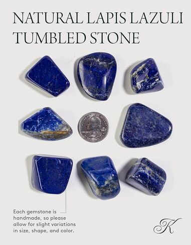 KALIFANO Tumbled Lapis Lazuli Bundle - AAA+ Jewelry Grade Reiki Crystal Used for Calming Anxiety - Piedras Caidas for Wicca/Healing - Information Card Included (Family Owned) in Saudi Arabia
