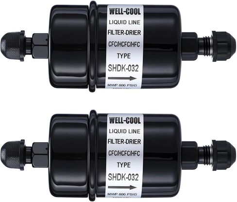 2 PCS مرشح التدفق المجفف للاضخام الحراري مرشح تبريد المجفف SHDK-032 1/4 في خط السائل AC HVAC التبريد اتصال عالمي أحادي الاتجاه in Kuwait