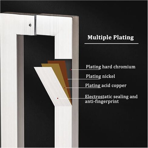 Push Pull Door Handle Stainless Steel Pull Push Door Handle, Fit for Glass Door Wooden Door, Modern Commercial Door Handle Apply for Sliding Barn(White,60cm(23.6in)) in Saudi Arabia