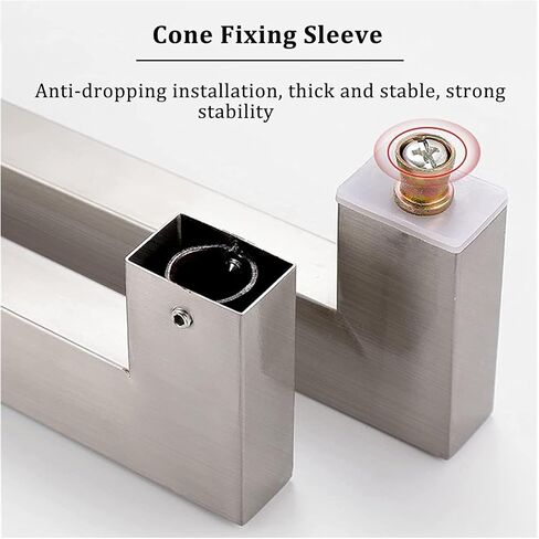 Push Pull Door Handle Stainless Steel Pull Push Door Handle, Fit for Glass Door Wooden Door, Modern Commercial Door Handle Apply for Sliding Barn(White,60cm(23.6in)) in Saudi Arabia