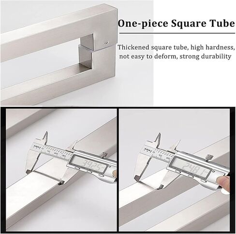 Push Pull Door Handle Stainless Steel Pull Push Door Handle, Fit for Glass Door Wooden Door, Modern Commercial Door Handle Apply for Sliding Barn(White,60cm(23.6in)) in Saudi Arabia