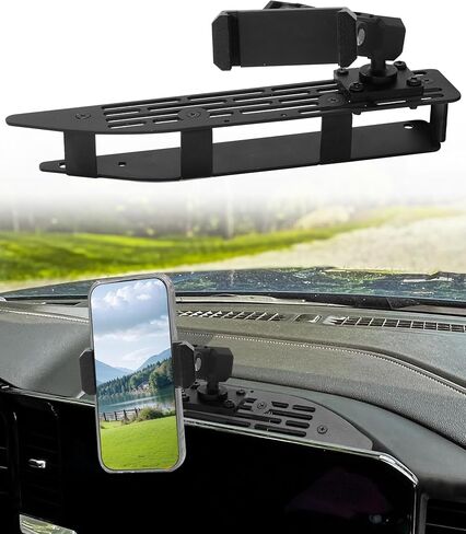 360° Adjustment 2024 F250 Dash Mount, 2023+ F250 F350 F450 Metal Dash Mount Phone Holder Compatible with 2023+ Ford Super Duty, Strong Adhesive on The Bottom, Easy to Install in Kuwait