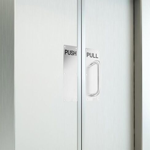 Stainless Steel 304 Push Pull Door Handle Set for Fire and Commercial Doors Large Sliding Barn Pull Plate Interior Metal Long Handle for Bathroom and Garage Use in Saudi Arabia