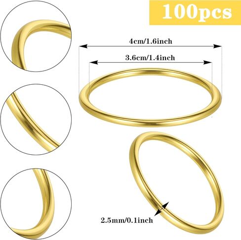 Set of 100 Elegant Gold Napkin Rings, Stainless Steel Rotundity Napkin Rings for Wedding, Christmas, Party Table Settings in Saudi Arabia