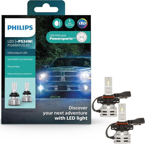 لمبة فيليبس UltinonSport 9005/9006 LED لمصابيح الضباب والمصابيح الأمامية Powersports، عبوتان in Kuwait