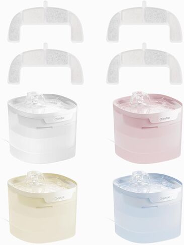 Cheerble Pumpless Cat Water Fountain, 2L/67oz Automatic Pet Fountain, Elfin E1 Lite Cat Fountain for Drinking, MagDrive™ Technology, Continuous Flow Mode, BPA-Free (White, E1 Lite) in Kuwait