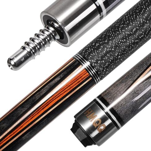 HMQQ 58" Maple Pool Cue Stick, 19oz 2-Piece Billiard Cue with 13mm Tip, Adjustable Weight, Linen Wrap, Stainless Steel Joint, Pool Cue for Beginners, Gift Ready with Carry Bag in Kuwait