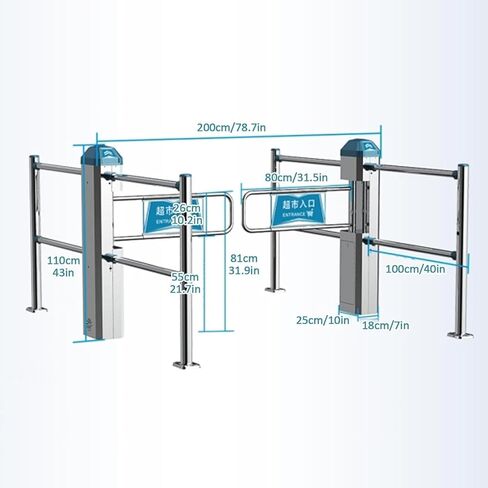 مدخل بوابة سوينغ الفولاذ المقاوم للصدأ بوابة المشاة فتح الباب التلقائي لمتجر مكتبة سوبر ماركت in Kuwait
