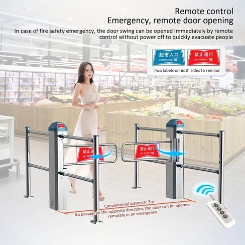 مدخل بوابة سوينغ الفولاذ المقاوم للصدأ بوابة المشاة فتح الباب التلقائي لمتجر مكتبة سوبر ماركت in Kuwait