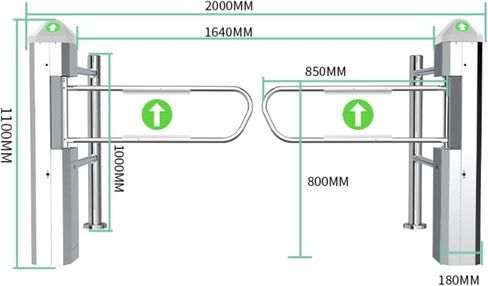 حاجز بوابة متأرجحة ذاتي الفتح أوتوماتيكيًا، باب مدخل ارتدادي في اتجاه واحد، باب دوار بمستشعر الرادار للسوبر ماركت in Kuwait