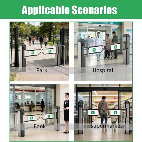حاجز بوابة متأرجحة ذاتي الفتح أوتوماتيكيًا، باب مدخل ارتدادي في اتجاه واحد، باب دوار بمستشعر الرادار للسوبر ماركت in Kuwait