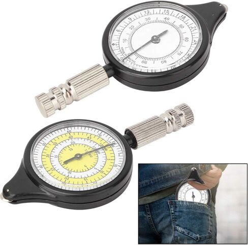 Measure Map Range Finder, 3.74 x 1.77 x 0.51in Distance Measuring Instrument, Aluminum Alloy Map Measuring Meter with Plastic Housing for Camping, Hiking, Cycling in Saudi Arabia