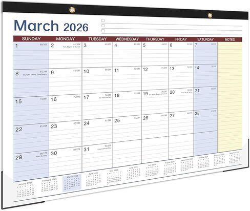 2026 تقويم المكتب - تقويم مكتب كبير 2026 ، يناير 2026 - ديسمبر 2026 ، تقويم لوحة المكتب ، 17 "× 12" تقويم المكتب/الجدار 2 في 1 مع ملاحظات ، واقي ركن ، كتل ، in Saudi Arabia