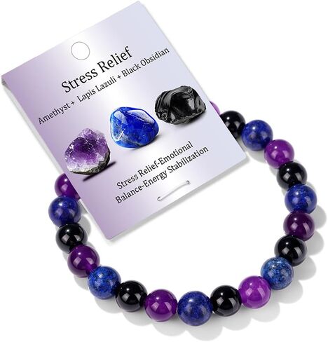 شفاء كريستال سوار حماية ثلاثية 8 مم سوار مطرز بالكريستال للنساء والرجال أحجار طبيعية من عين النمر، الهيماتيت، حجر السج الأسود مصنوع يدويًا من الأحجار الكريمة الريكي هدايا المجوهرات الروحية in Kuwait