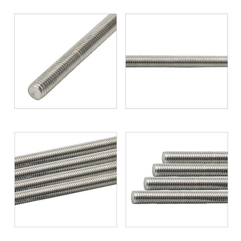 2 قطعة M8 × 250 مم قضيب ملولب 304 من الفولاذ المقاوم للصدأ، M8-1.25 درجة خيط مسمار شريط ملولب بالكامل، برغي آلة اليد اليمنى للتجميع الصناعي in Kuwait