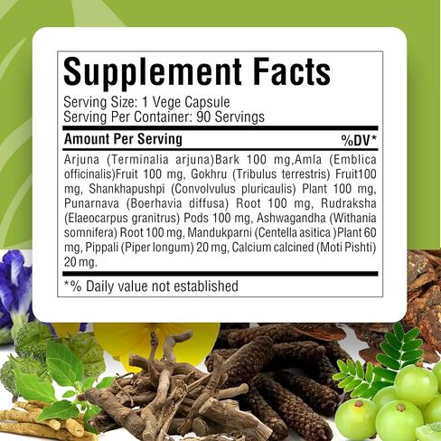 Herbsforever Cardio-B (Cardik-B) | Ayurvedic Herbal Supplement | 90 Vegan Capsules | 800 mg Concentrated Extract | Daily Herbal Support for Energy, Vitality & Wellness in Kuwait